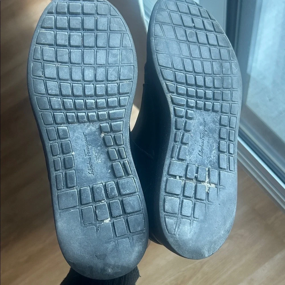 Salvatore Ferragamo Black Leather Sneakers - Picture 2 of 10